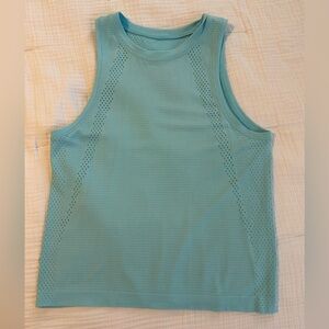 Lululemon Train to Be Tank, Cyan Blue, Size 4